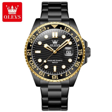 OLEVS 3610V2 White Man’s Premium Quartz Watch Full Black